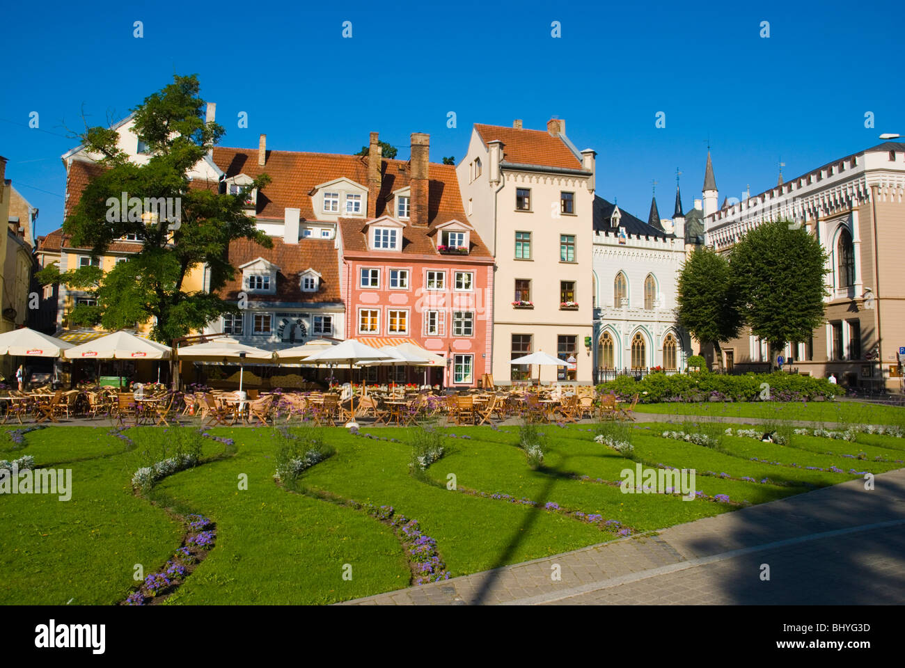 Livu Laukums square Vecriga the old town Riga Latvia Europe Stock Photo