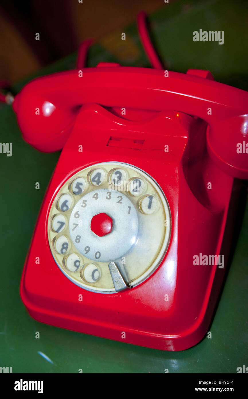 Old style ring dial tone telephone Stock Photo Alamy