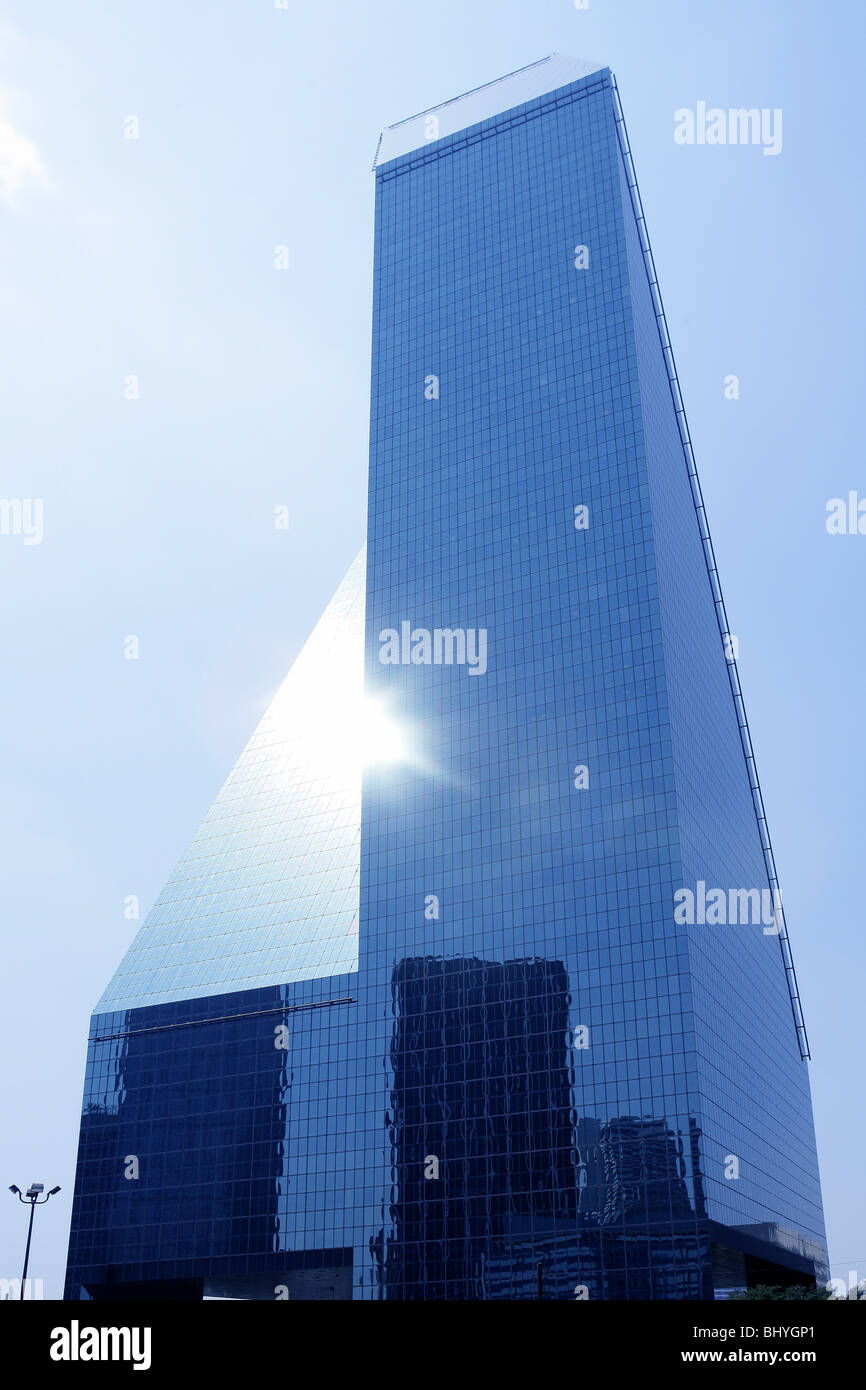 Dallas downtown city mirror skyscraper buildings urban landscape Stock