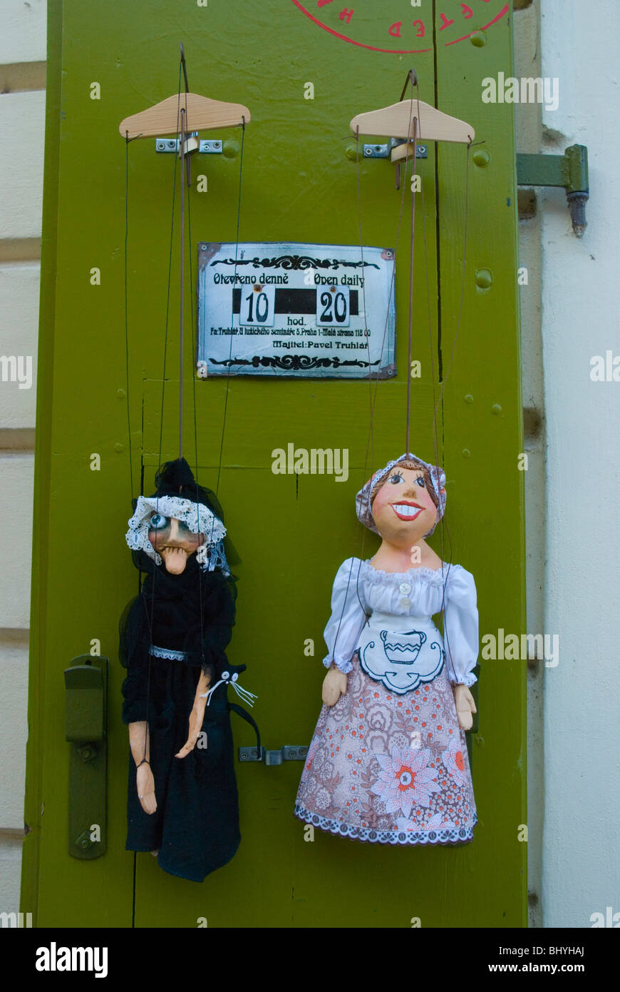 Puppets for sale Mala Strana central Prague Czech Republic Europe Stock