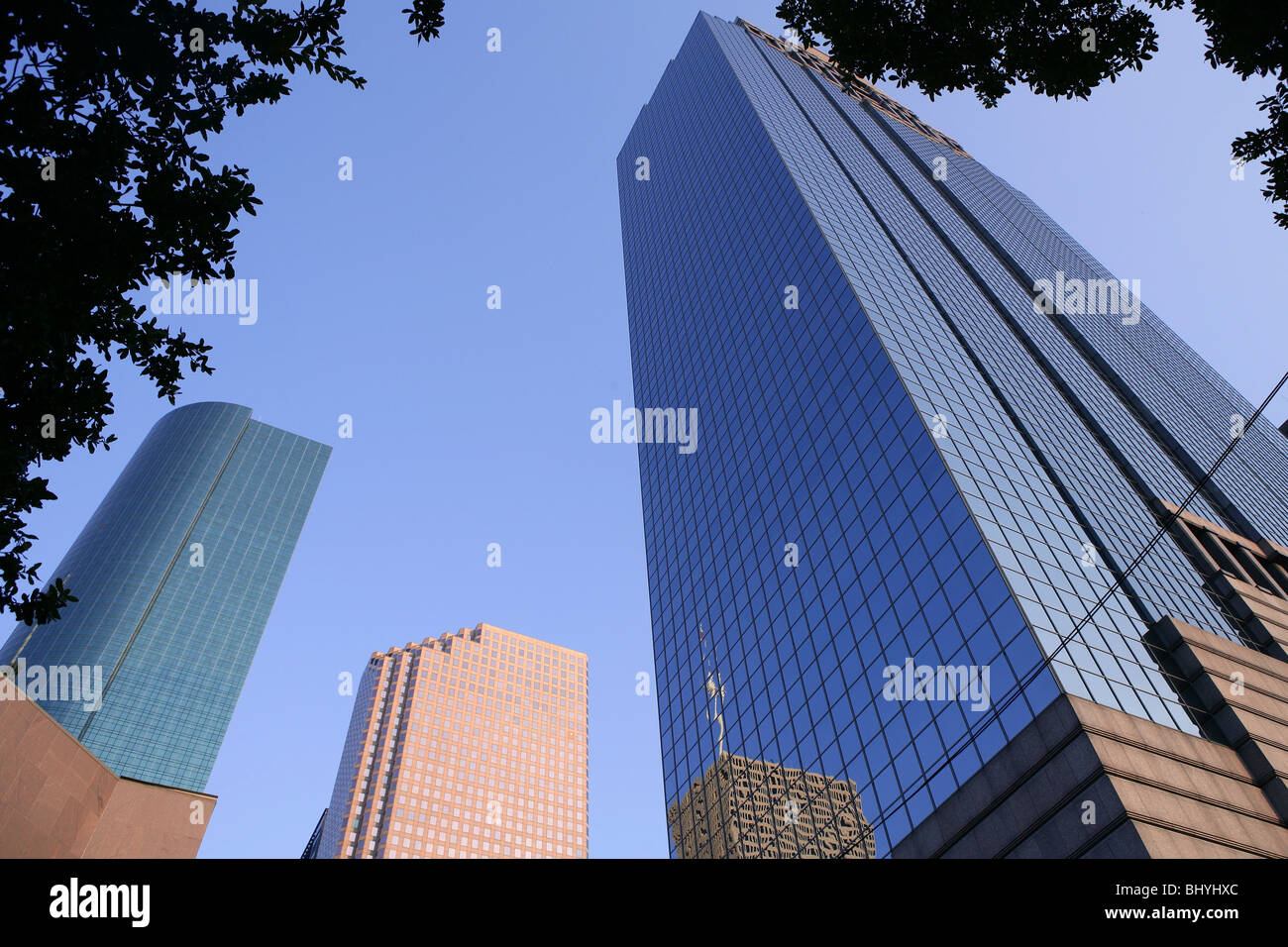 Houston Texas blue buildings skyscraper city urban view Stock Photo - Alamy