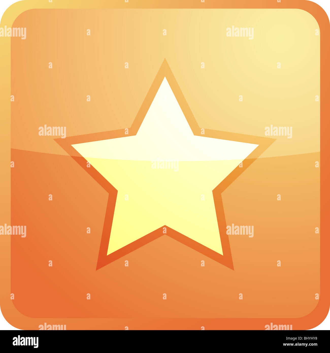 Bookmark navigation icon glossy button, square shape Stock Photo - Alamy