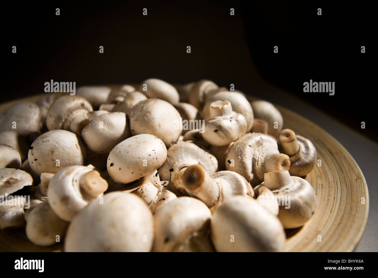 champingnons on a  plate Stock Photo