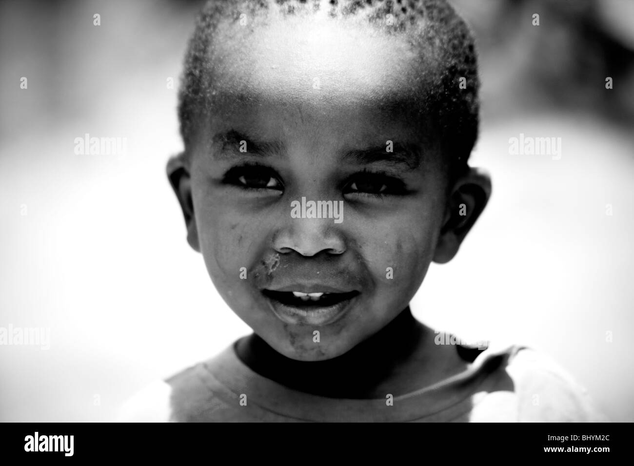 Young Child at Mto Wa Mbu Village, Tanzania, East Africa Stock Photo