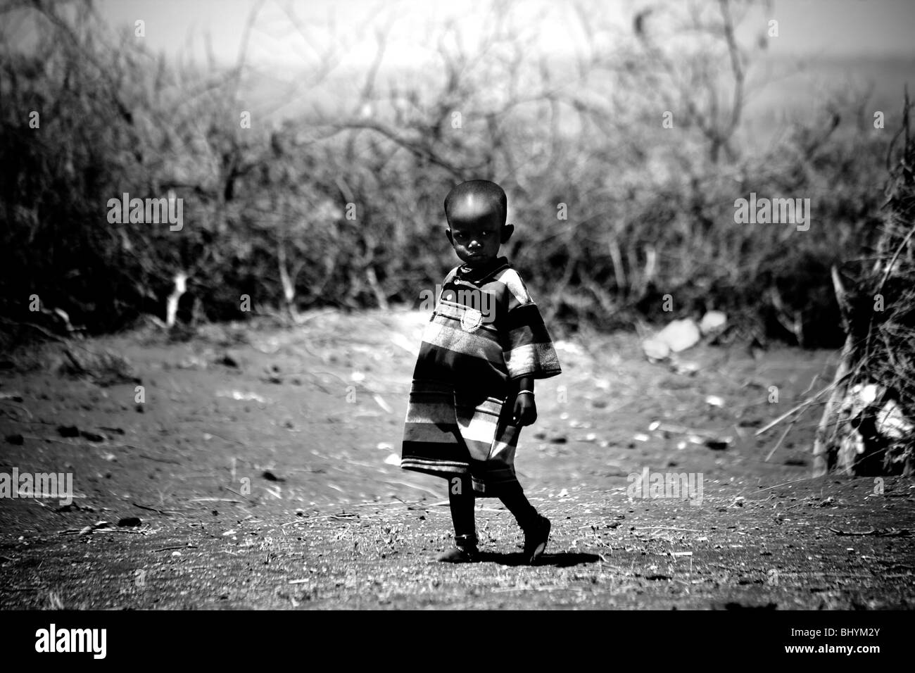 Young child at a Masai Village, Ngorongoro Conservation Area, Tanzania, East Africa Stock Photo