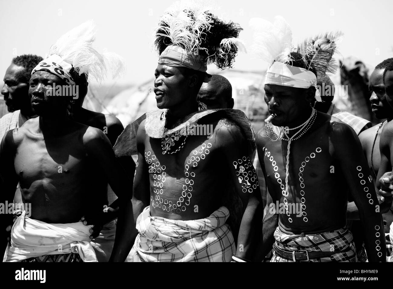 Local Samburu Tribe performing traditional dance, Kenya, East Africa Stock Photo