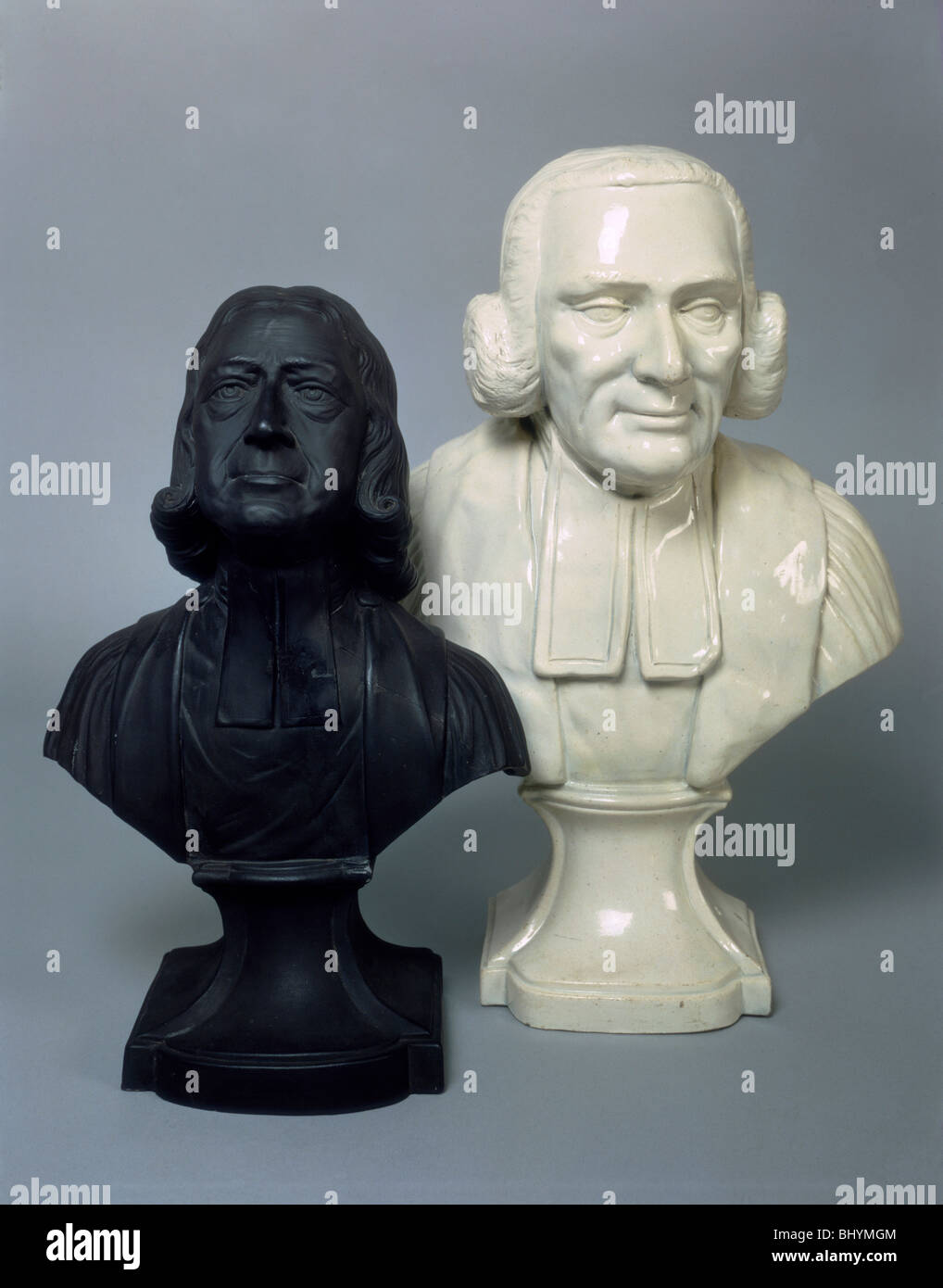 Busts of George Whitefield and John Wesley. Artist: Unknown Stock Photo