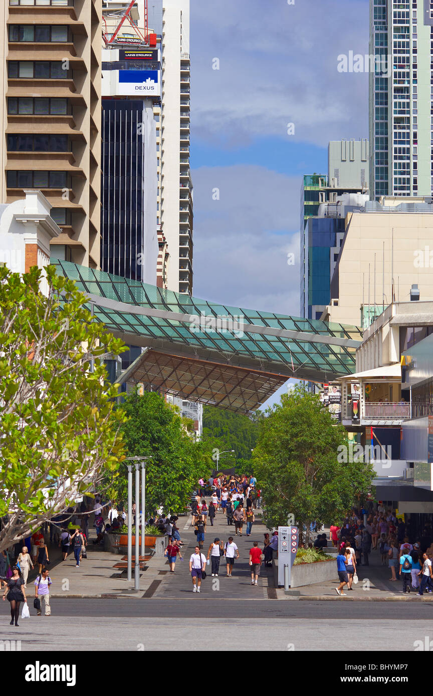 Albert Street and Queen Street Mall Brisbane Australia Stock Photo