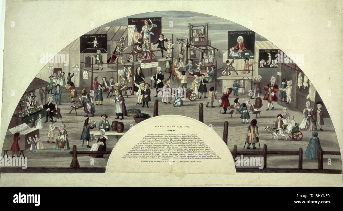 A scene of Bartholomew Fair, 18th century. Artist: Unknown Stock Photo