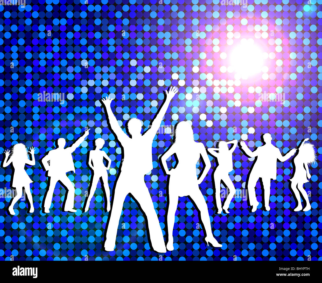 Disco - dancing young people Stock Photo - Alamy