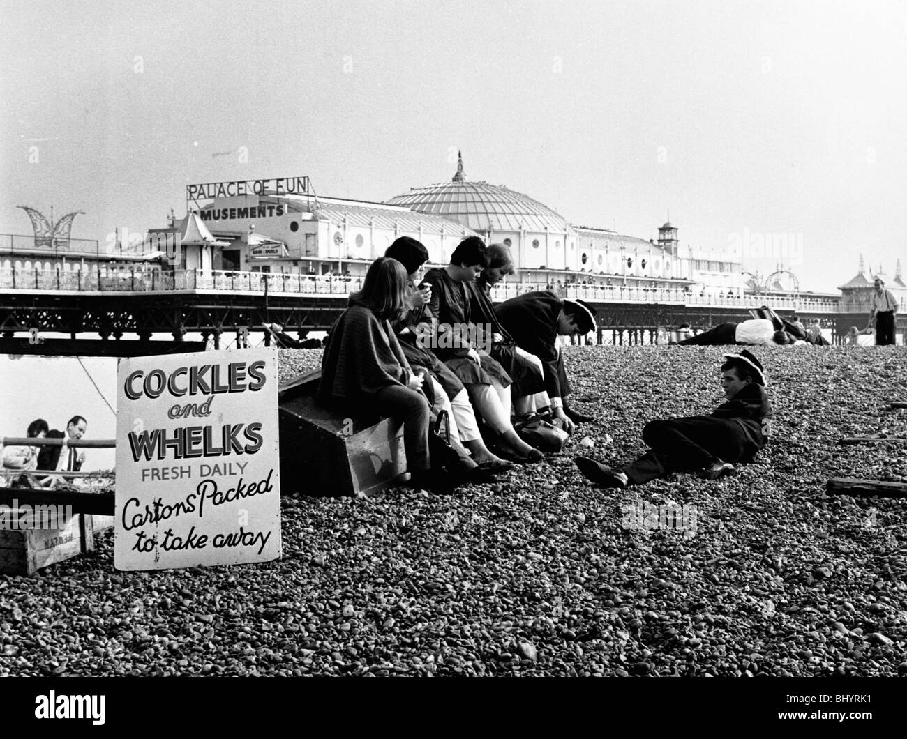 Brighton Beach, East Sussex, mid 1960s. Artist: Henry Grant Stock Photo