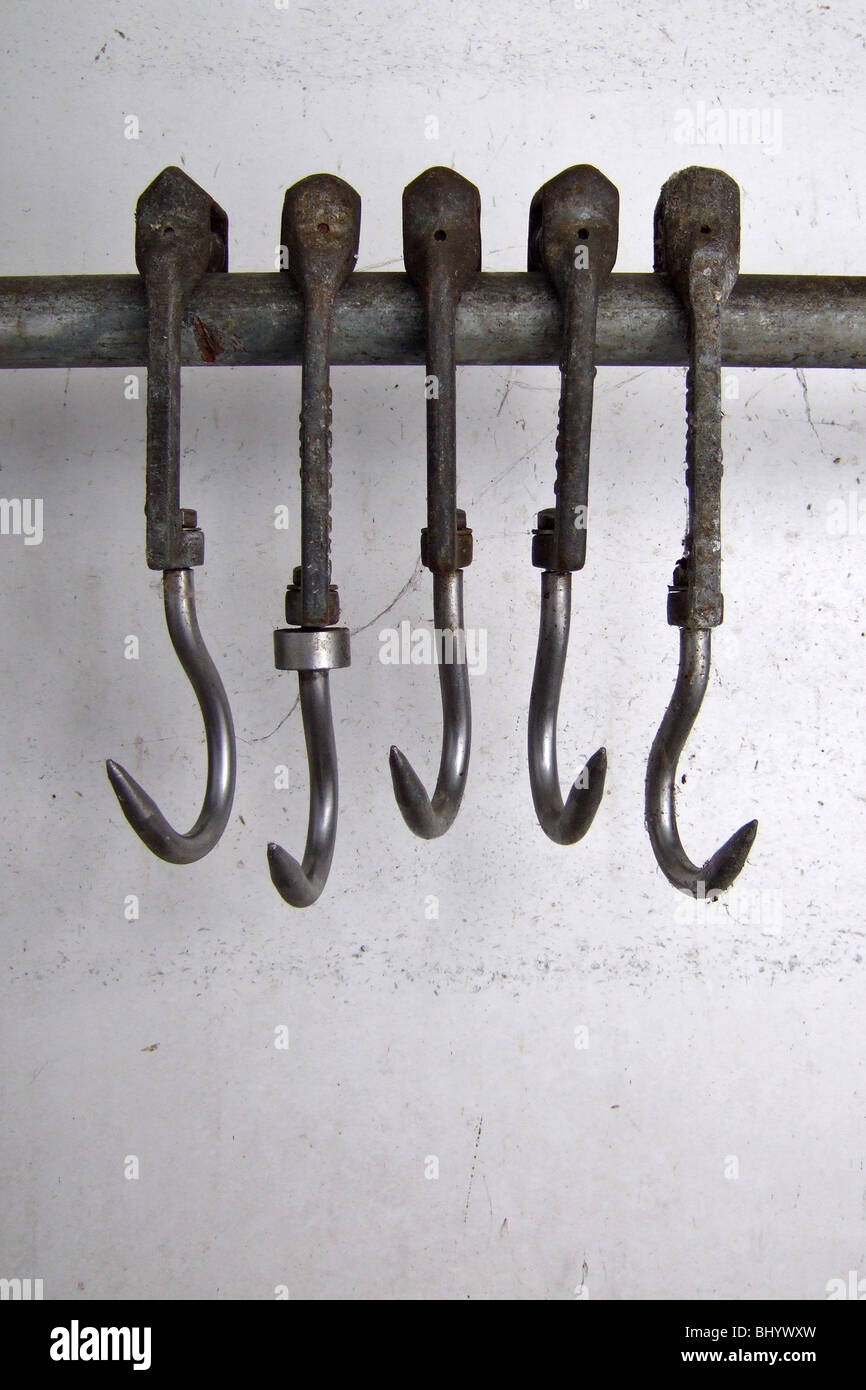 Slaughterhouse hooks Stock Photo Alamy