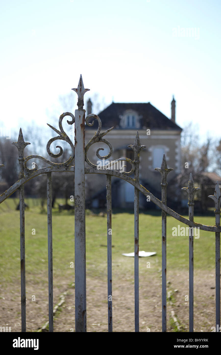 Wrought iron gate detail in Burgundy, France Stock Photo Alamy