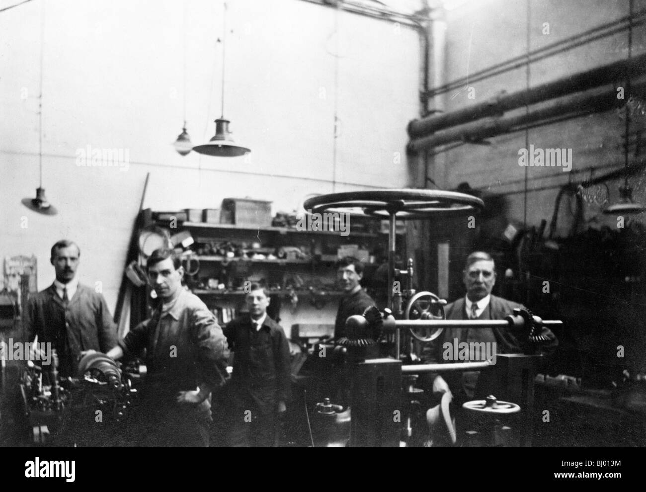 Men in a printing workshop, (late 19th-early 20th century?). Artist: W Martin Stock Photo