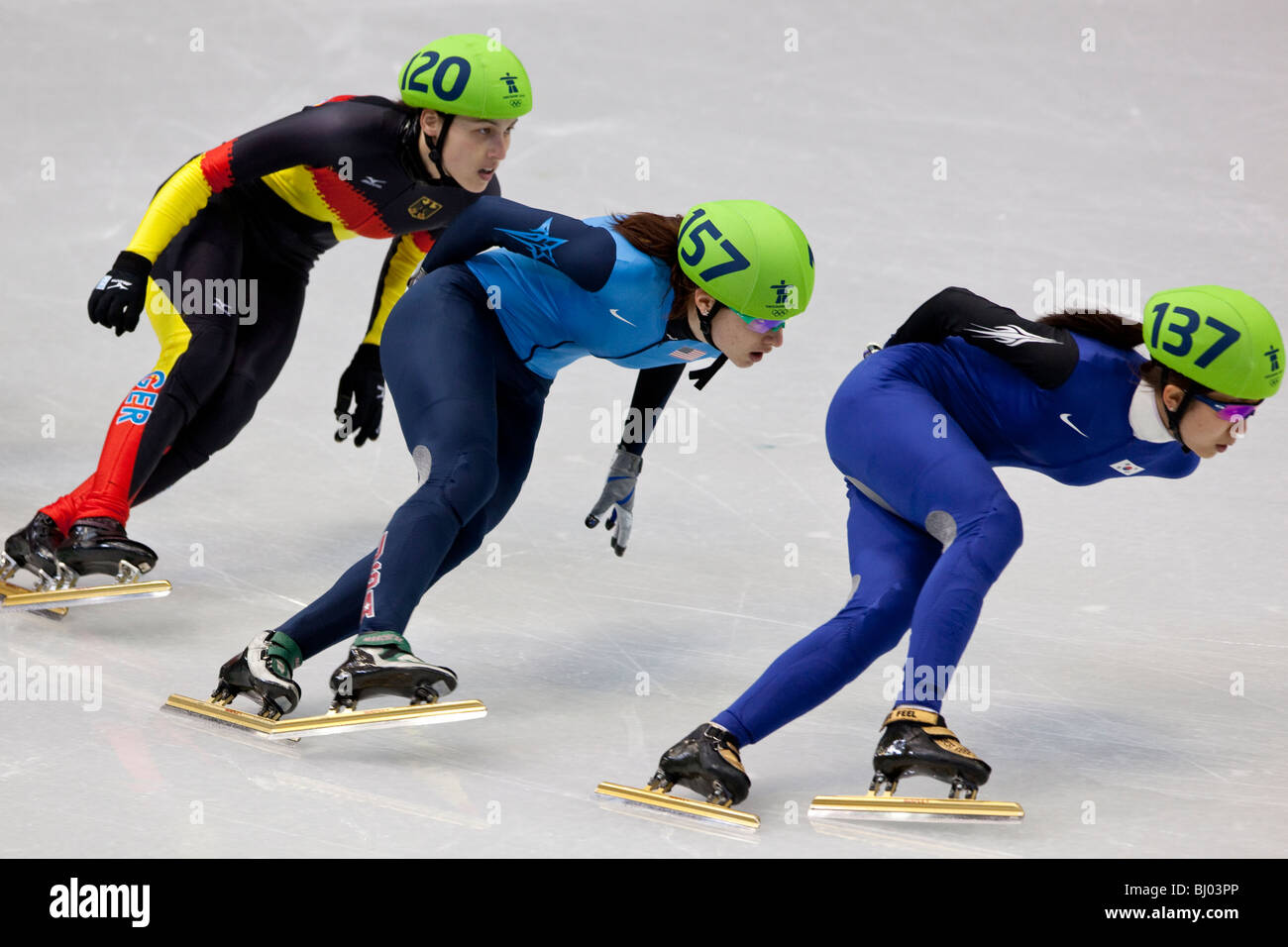 Katherine Reutter (USA) competing in the Short Track Speed Skating
