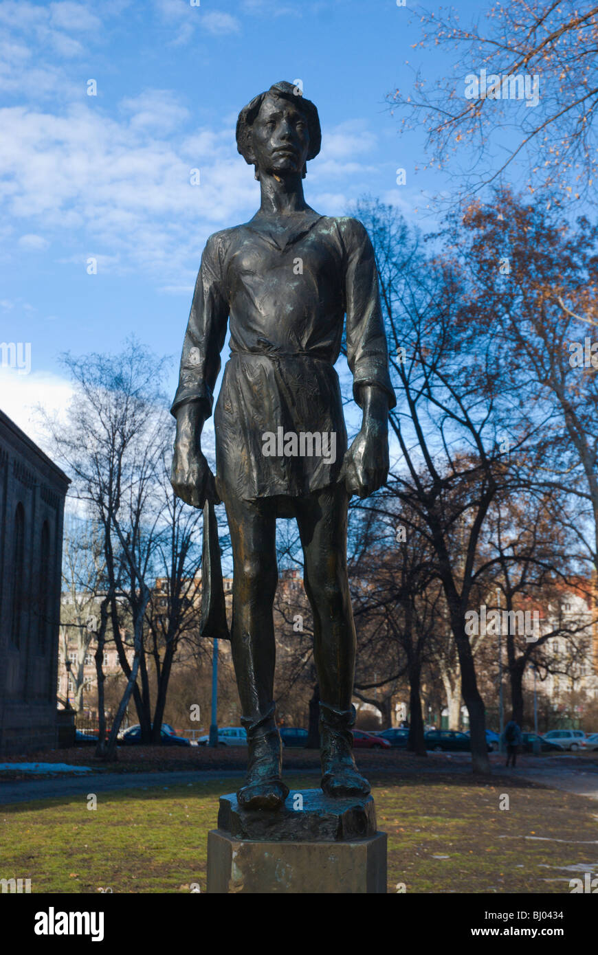 Statue at Karlinske namesti square Karlin Prague Czech Republic Europe ...