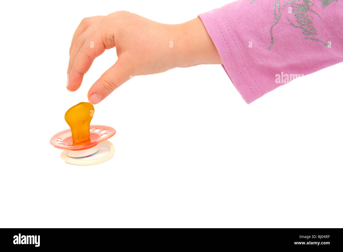 Children's dummy. Child taking the pacifier Stock Photo Alamy