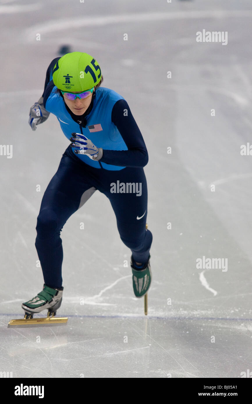 Katherine Reutter (USA) competing in the Short Track Speed Skating
