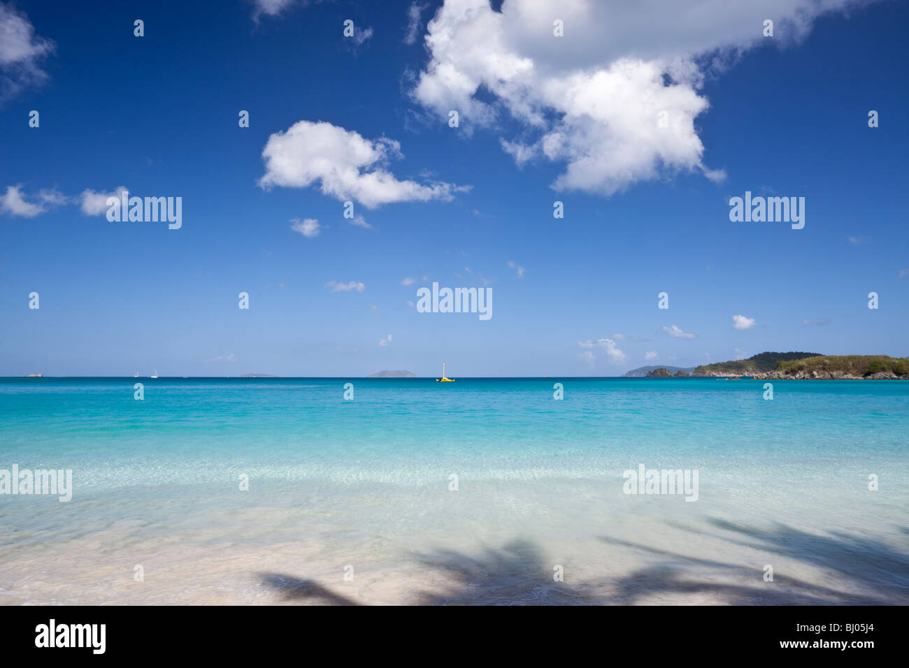 View of a tropical beach in US Virgin Islands Stock Photo