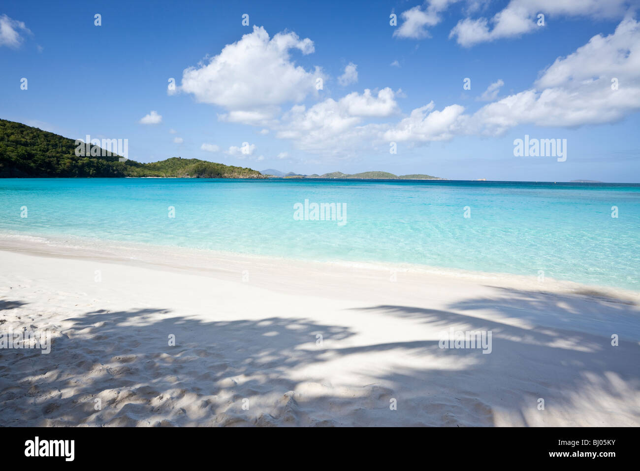 Calm tropical beach in US Virgin Islands Stock Photo