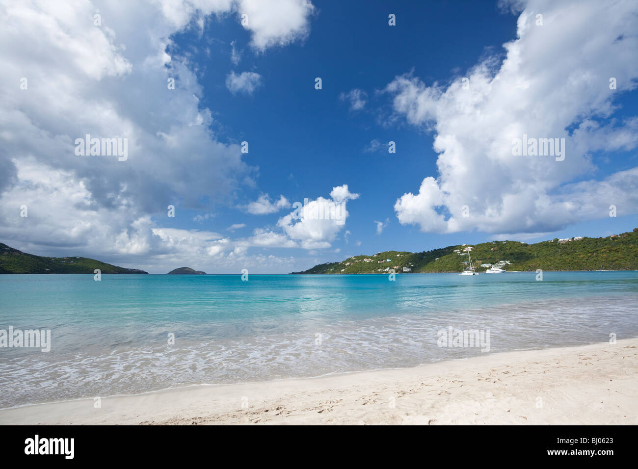 Calm tropical beach in Magens Bay, US Virgin Islands Stock Photo
