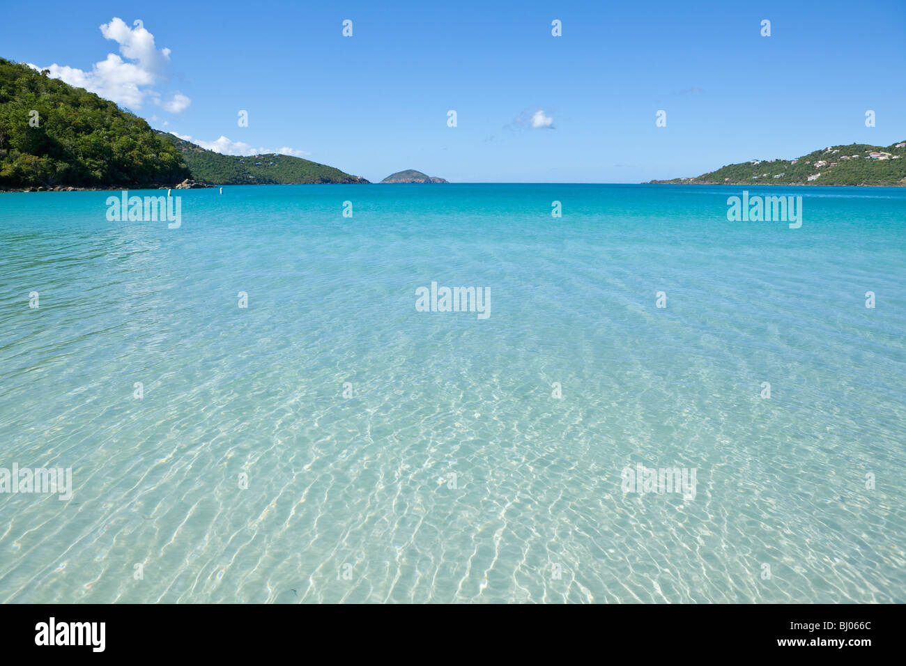 Clear water at a Caribbean beach Stock Photo
