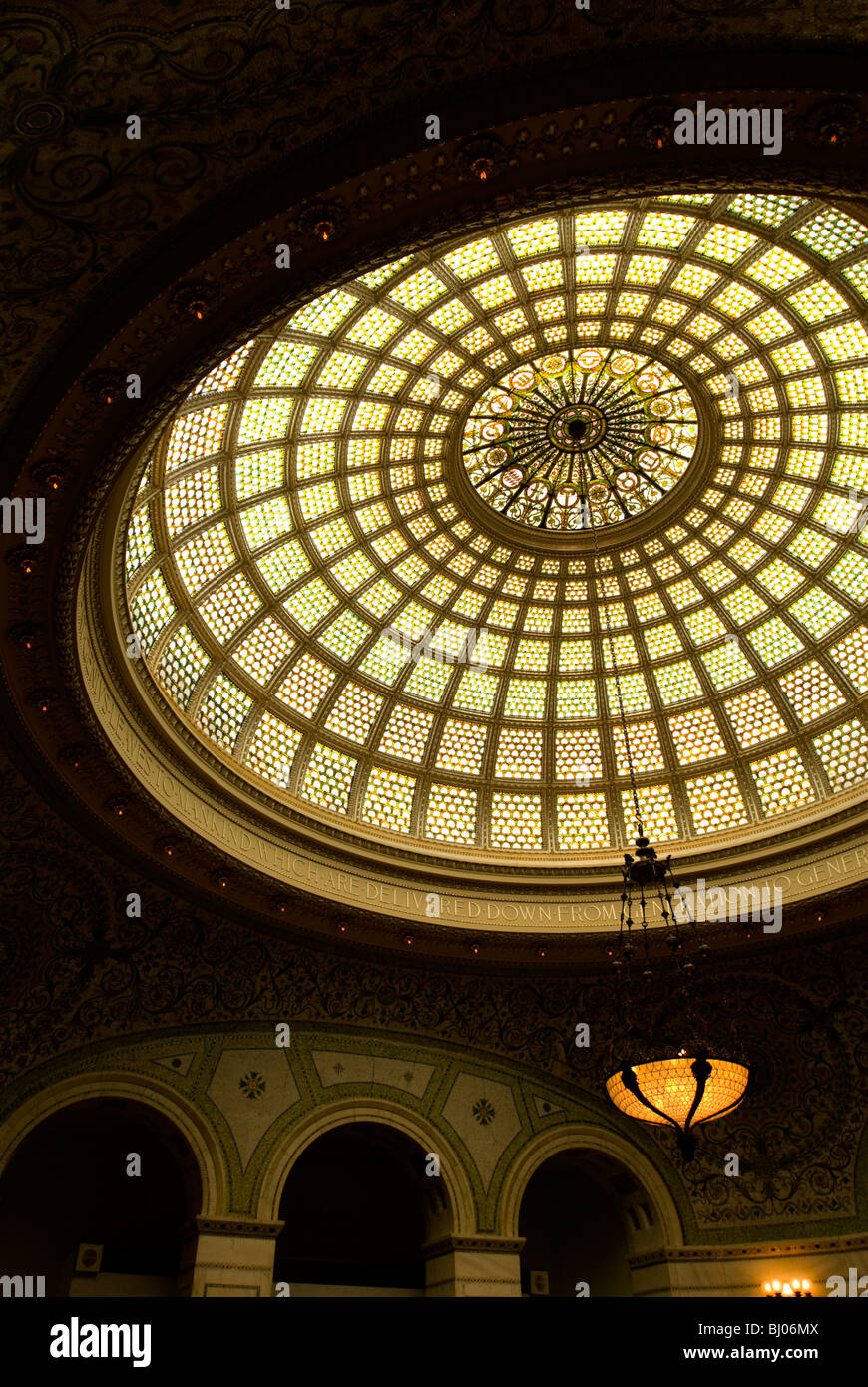 Tiffany Stained Glass Dome In The Chicago Cultural Center Chicago