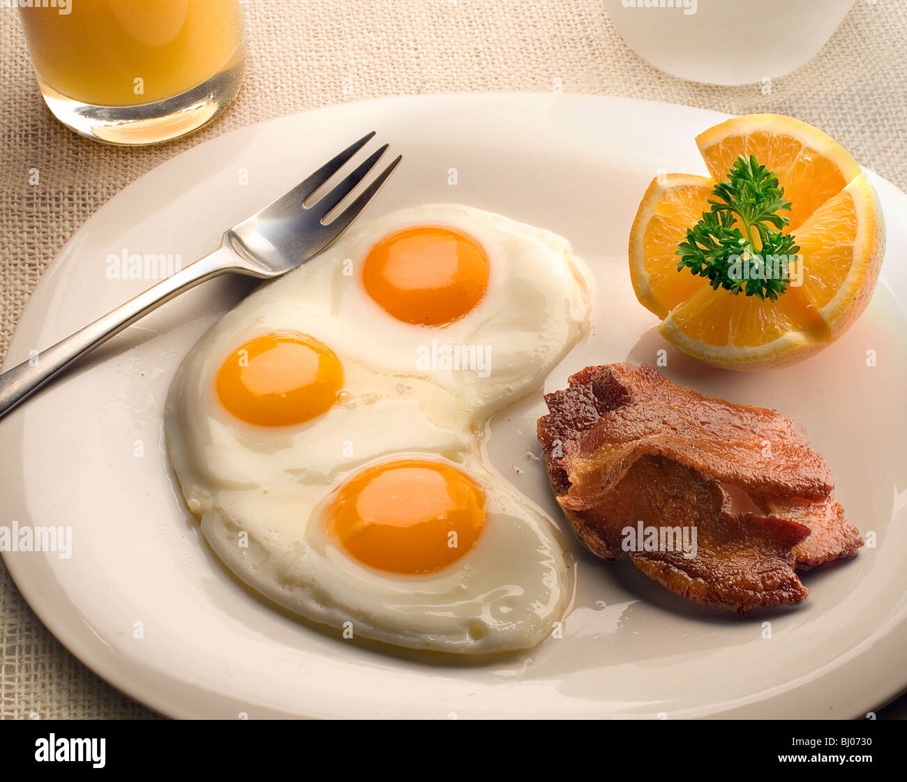 eggs with bacon Stock Photo