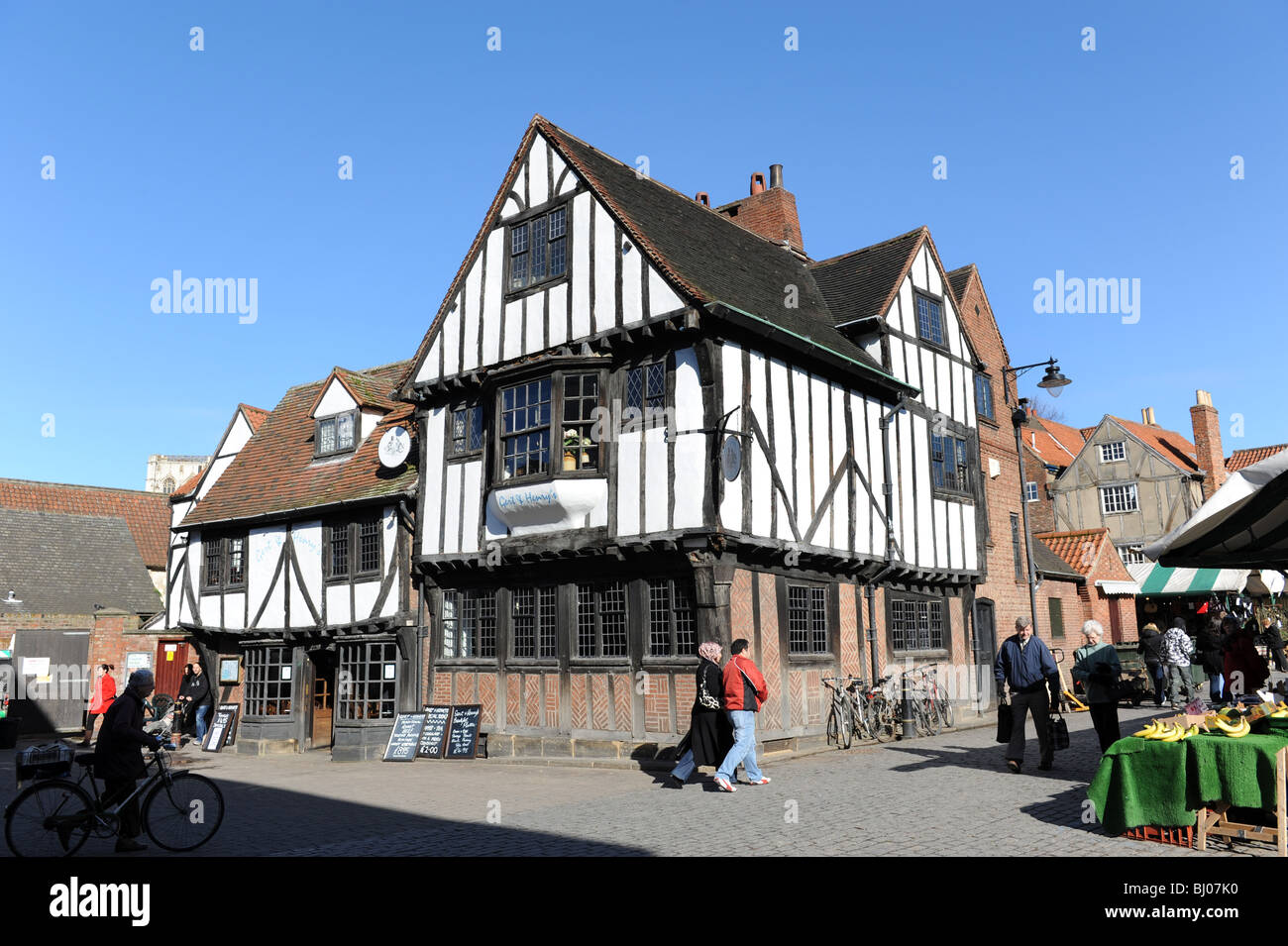 Gert and Henry's pub in the Shambles in City of York in North Yorkshire England Uk Stock Photo