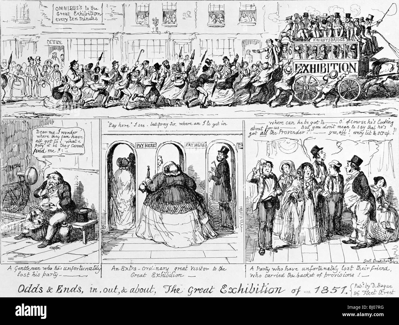 The Great Exhibition of 1851 at Hyde Park, London.  Artist: George Cruikshank Stock Photo