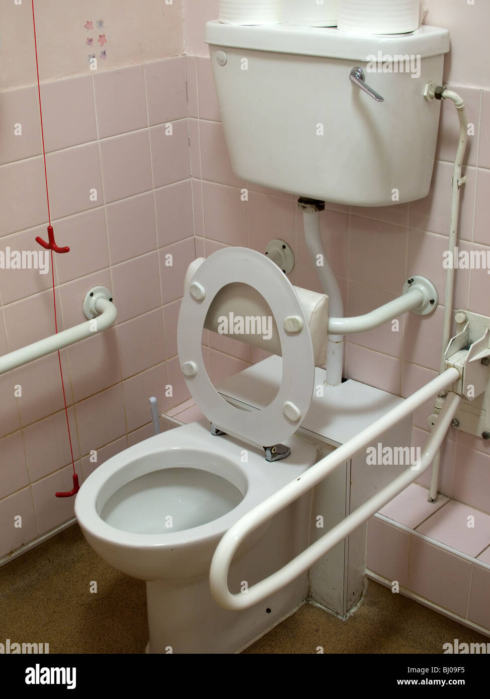 A well equipped disabled toilet Stock Photo Alamy