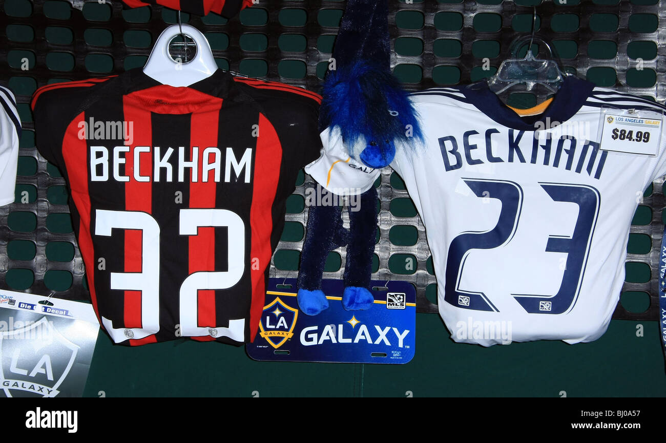 DAVID BECKHAM SHIRTS LOS ANGELES GALAXY V AC MILAN CARSON LOS ANGELES