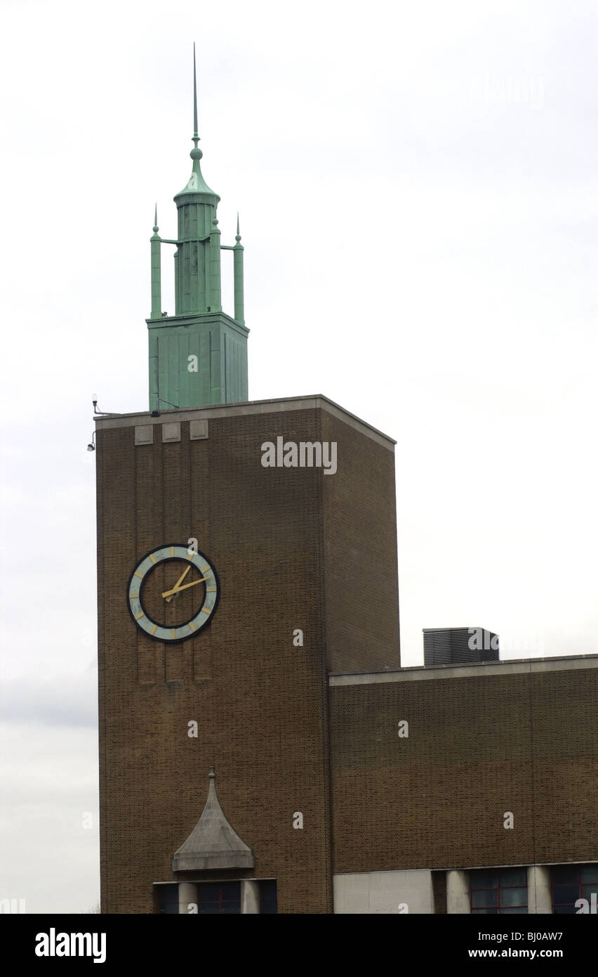 Art Deco clock tower, Watford UK Stock Photo Alamy
