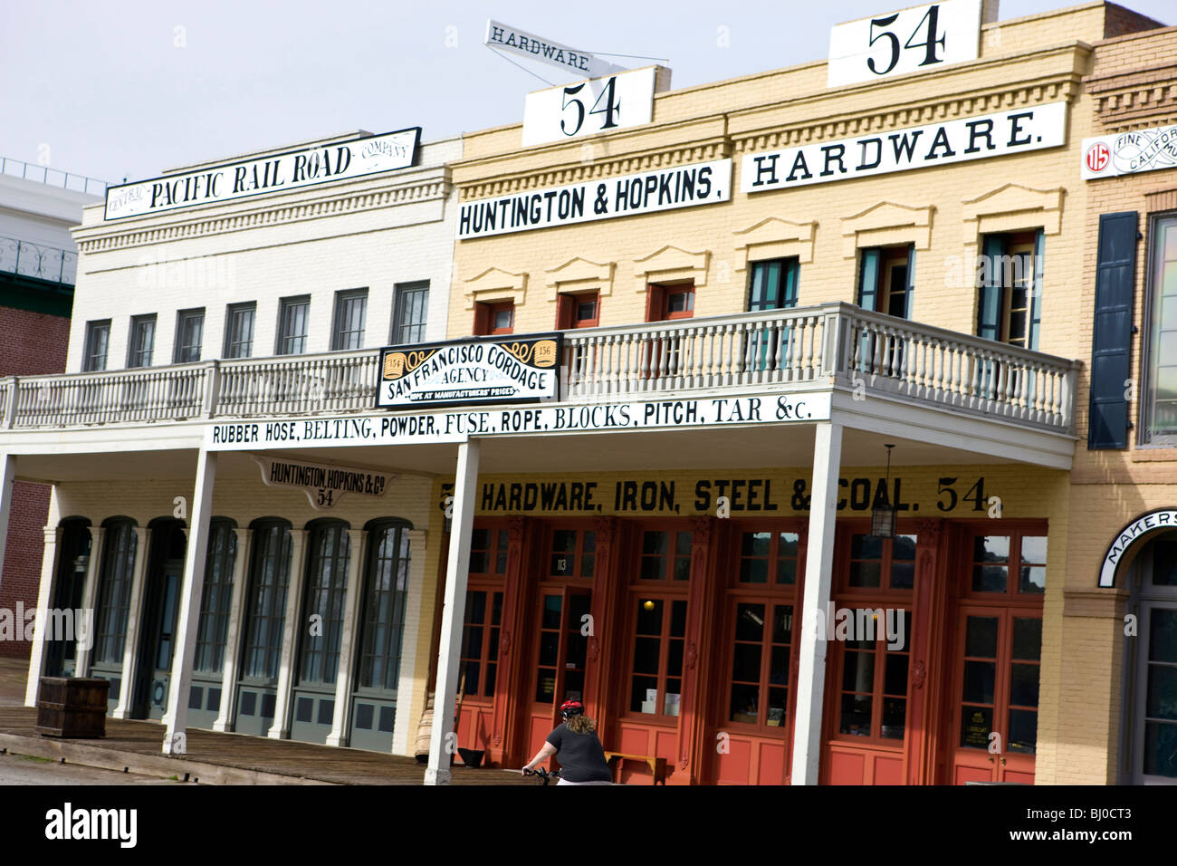 Huntington & Hopkins Hardware and Pacific Rail Road store fronts, Old