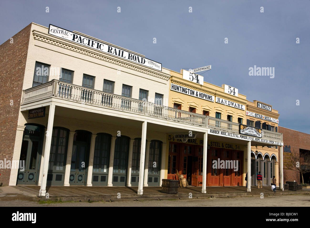 Huntington & Hopkins Hardware and Pacific Rail Road store fronts, Old
