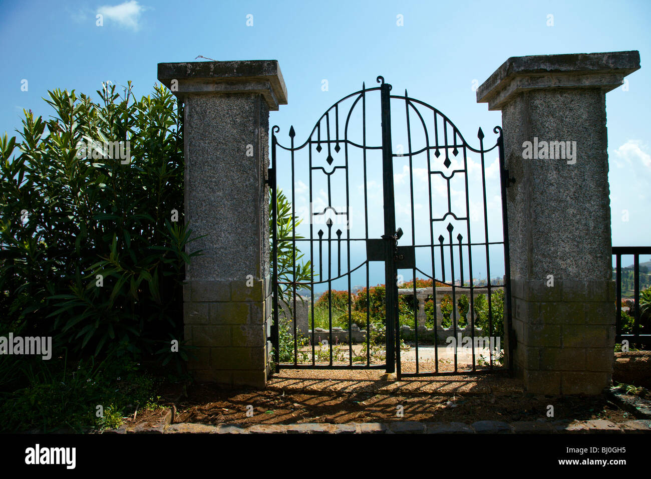 A Gated Entrance in Madeira Stock Photo