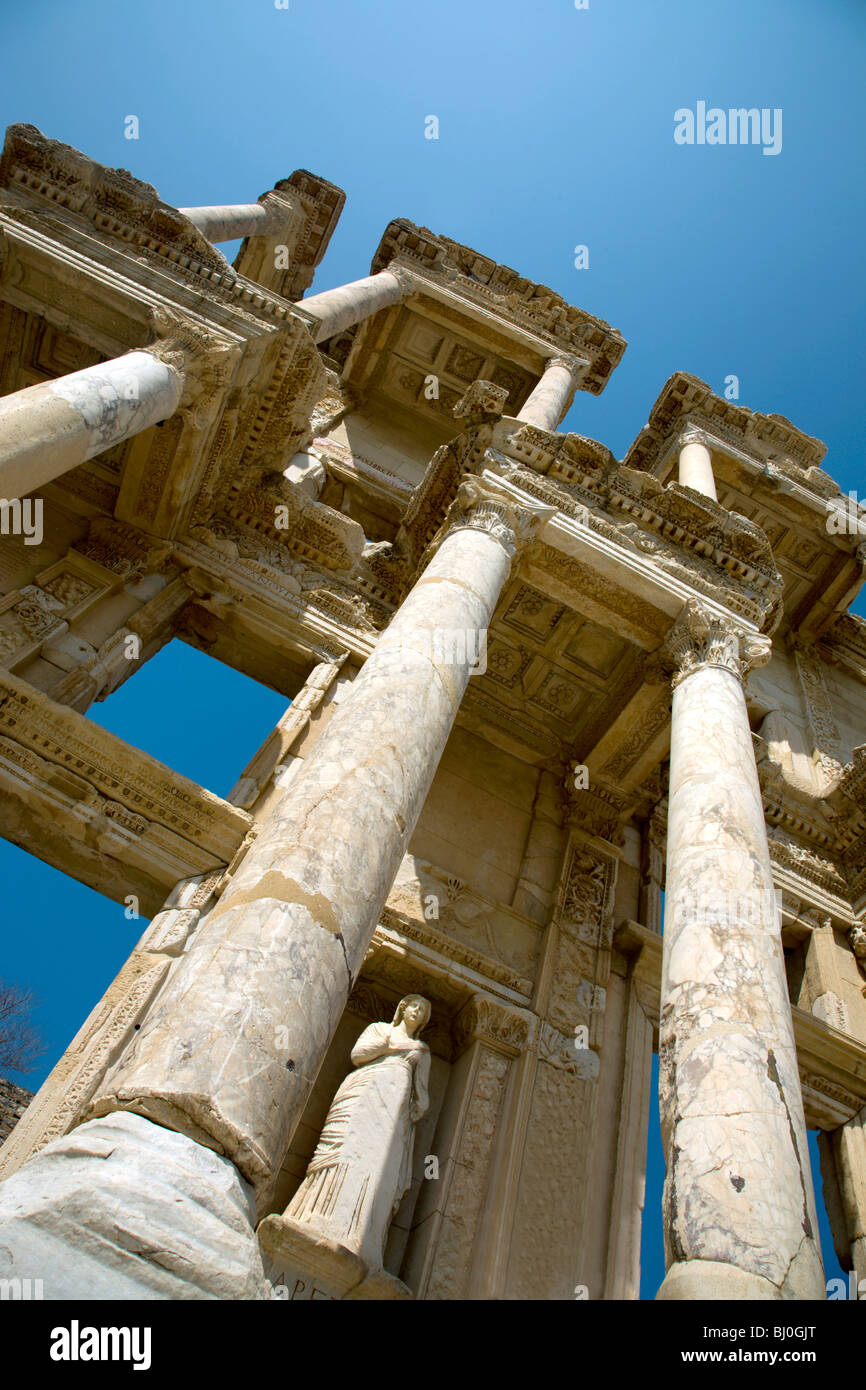 The Ancient Library of Celsus in Ephesus Stock Photo