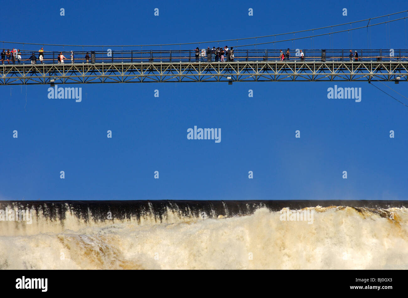 Suspension bridge across the top of the Montmorency Falls, Beauport