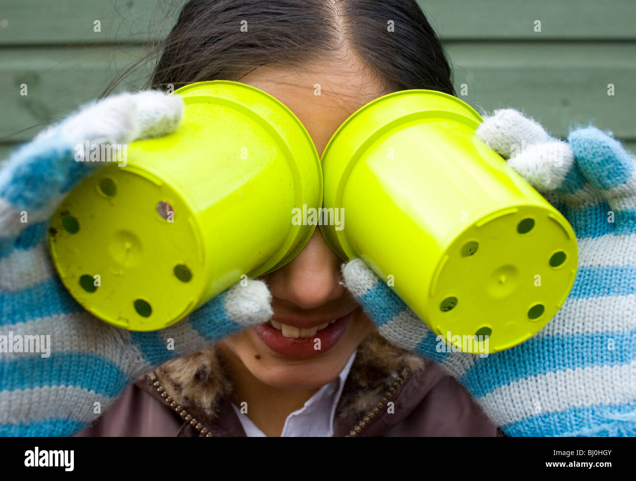girl with plant pots Stock Photo - Alamy