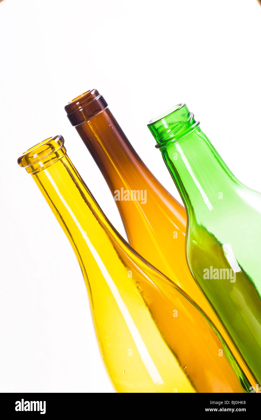 Empty glass bottles in the backlight Stock Photo Alamy