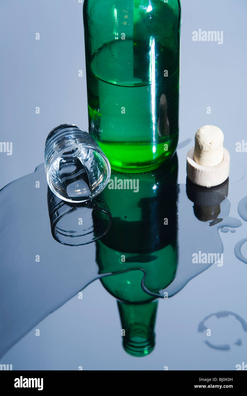 bottle of brandy with brandy glasses Stock Photo Alamy