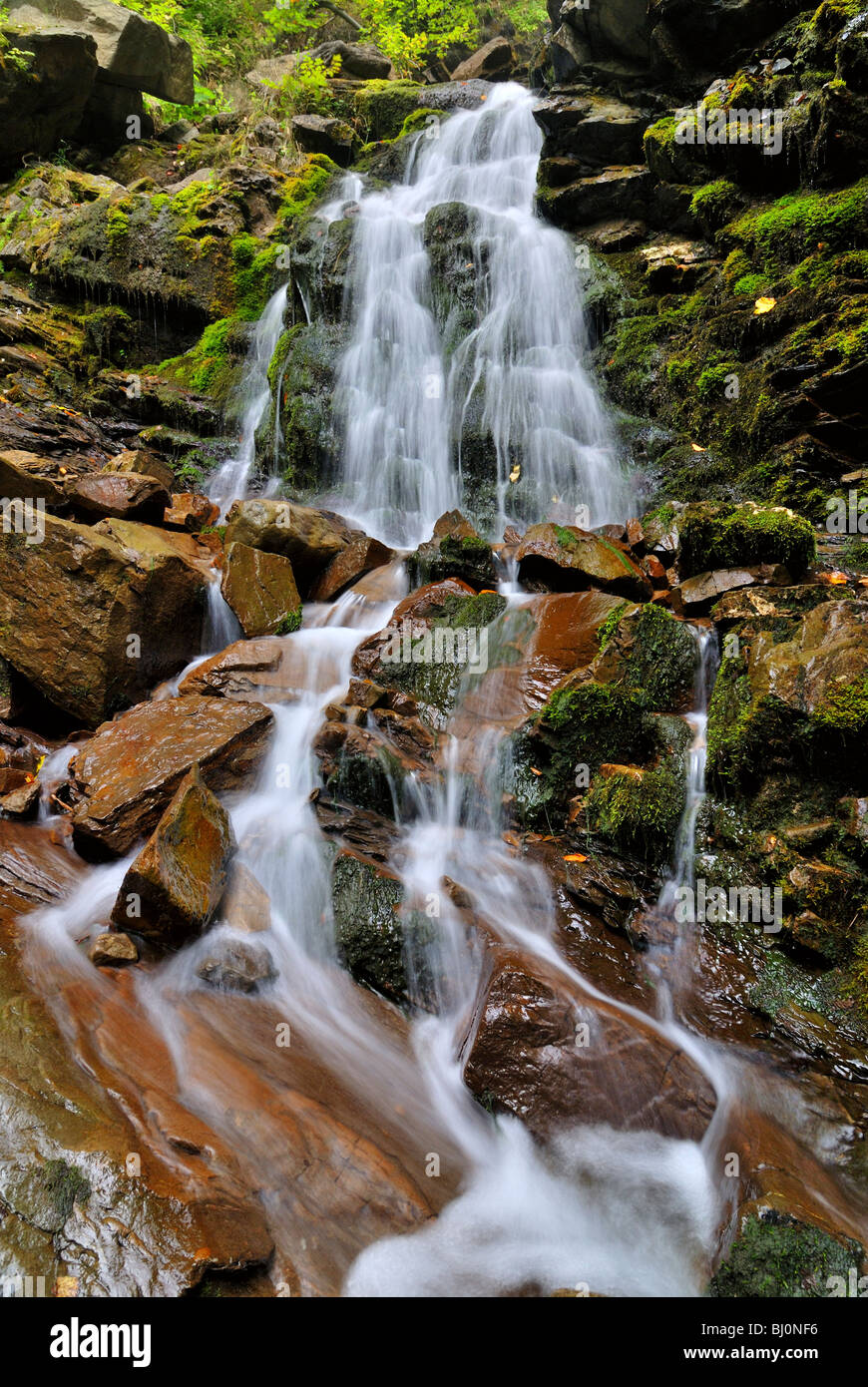 trufanets waterfall in zakarpatie region of ukraine Stock Photo
