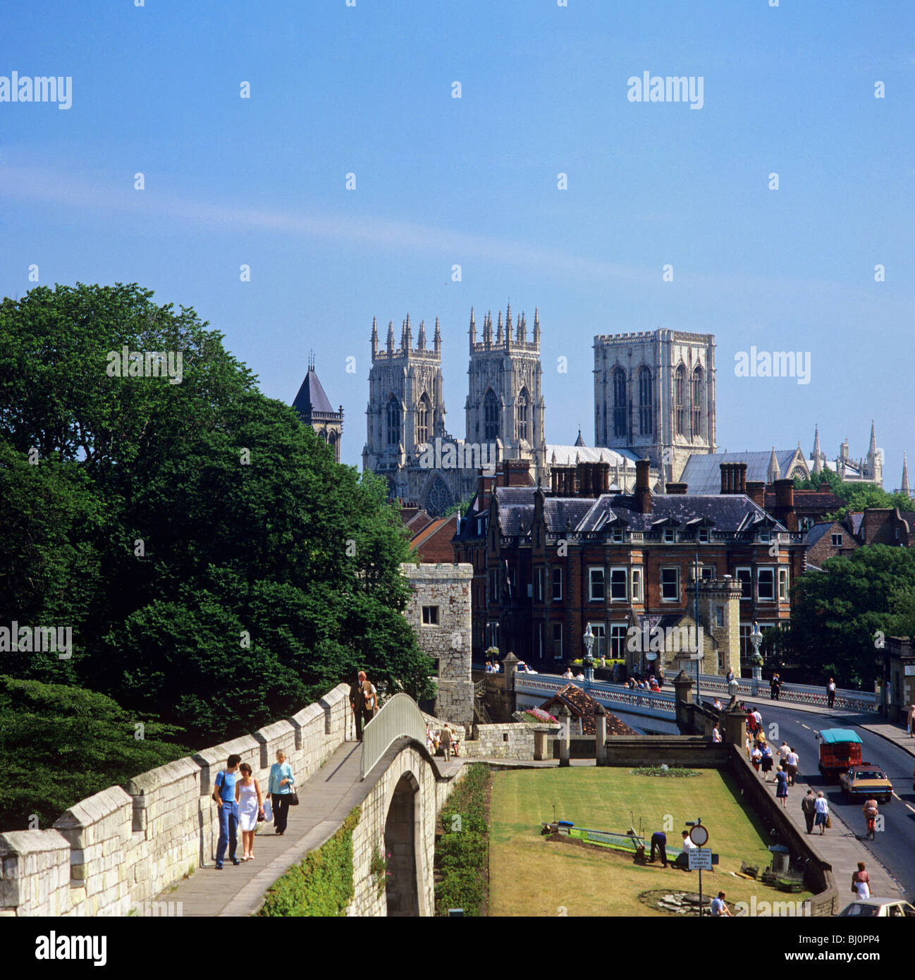 York Minster viewed from the city walls Stock Photo - Alamy