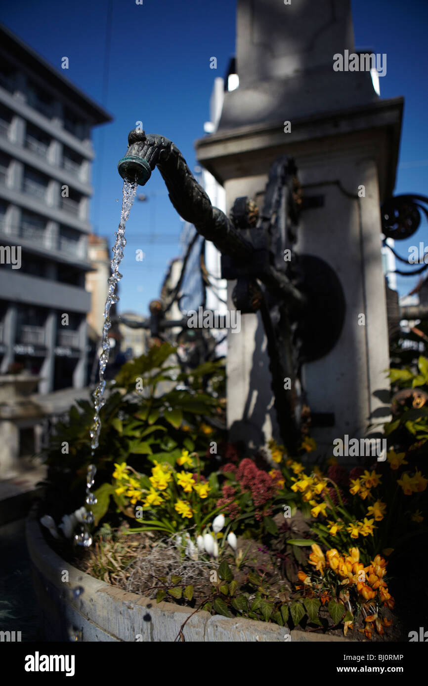 Drinking water tap fountain in Geneva, Switzerland Stock Photo Alamy