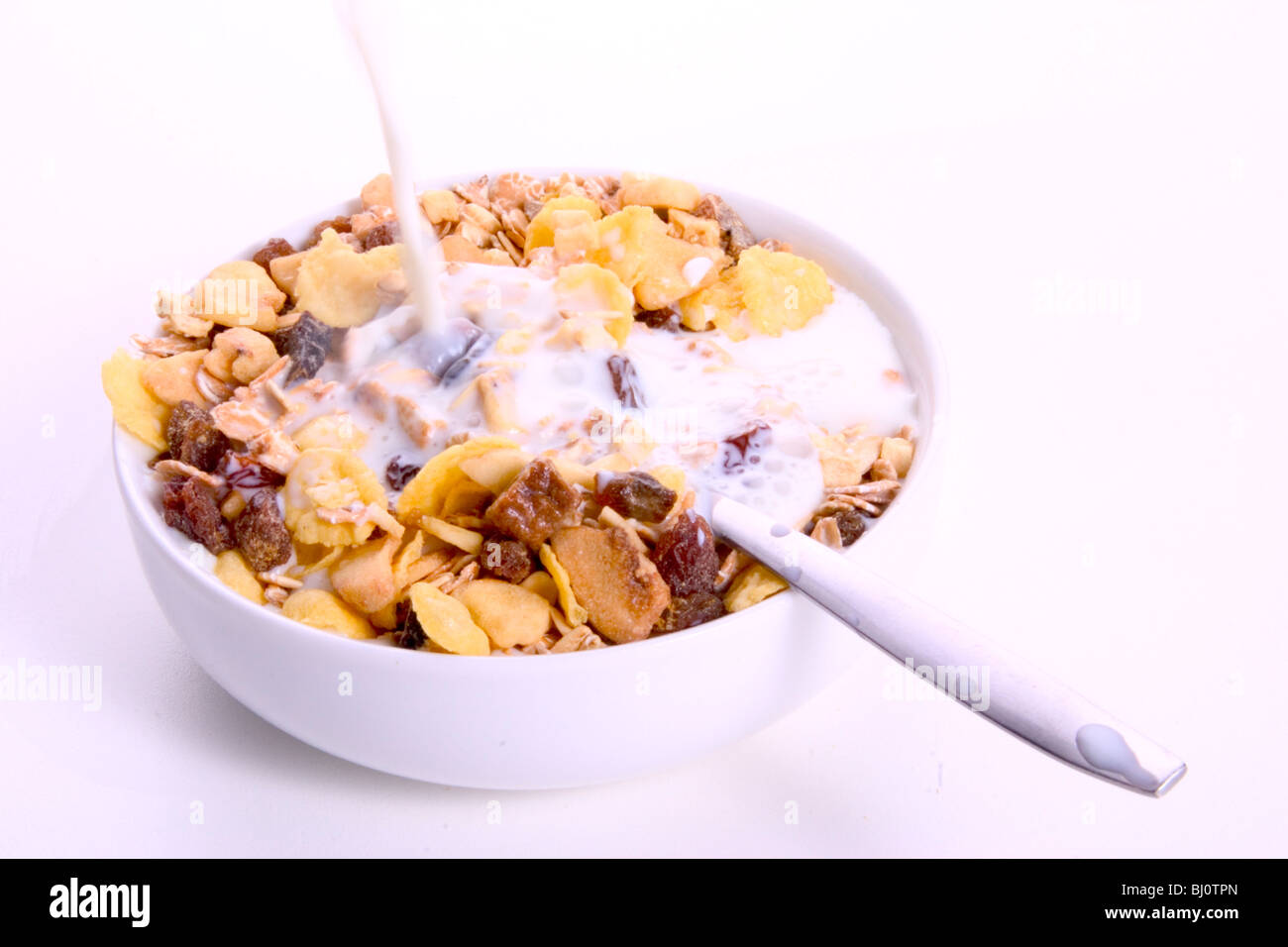 muesli with milk Stock Photo Alamy