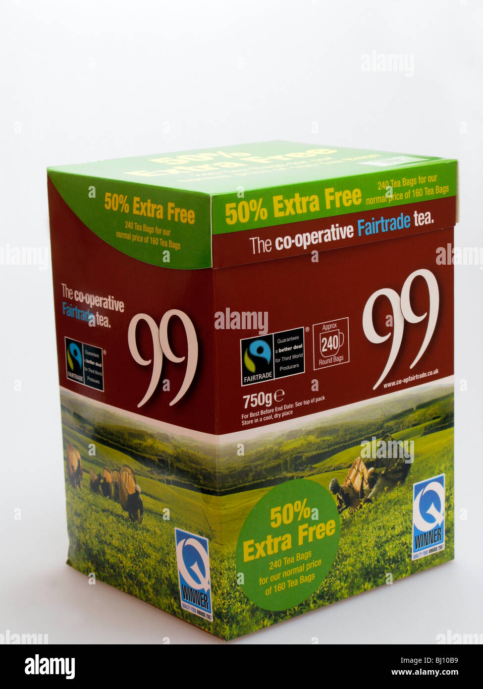 a supersized box of cooperative fairtrade tea bags Stock Photo Alamy