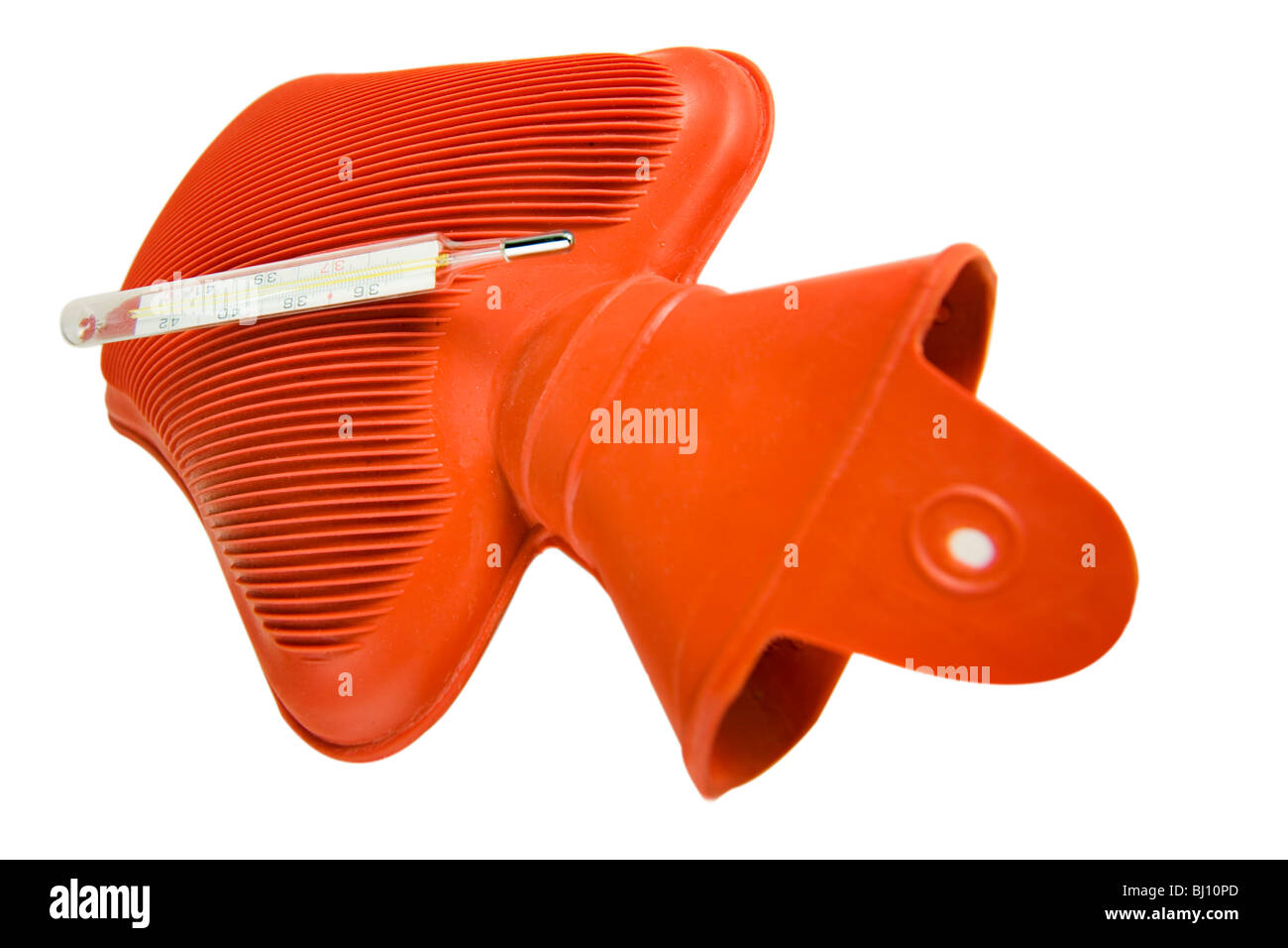 hot water bottle with clinical thermometer Stock Photo Alamy