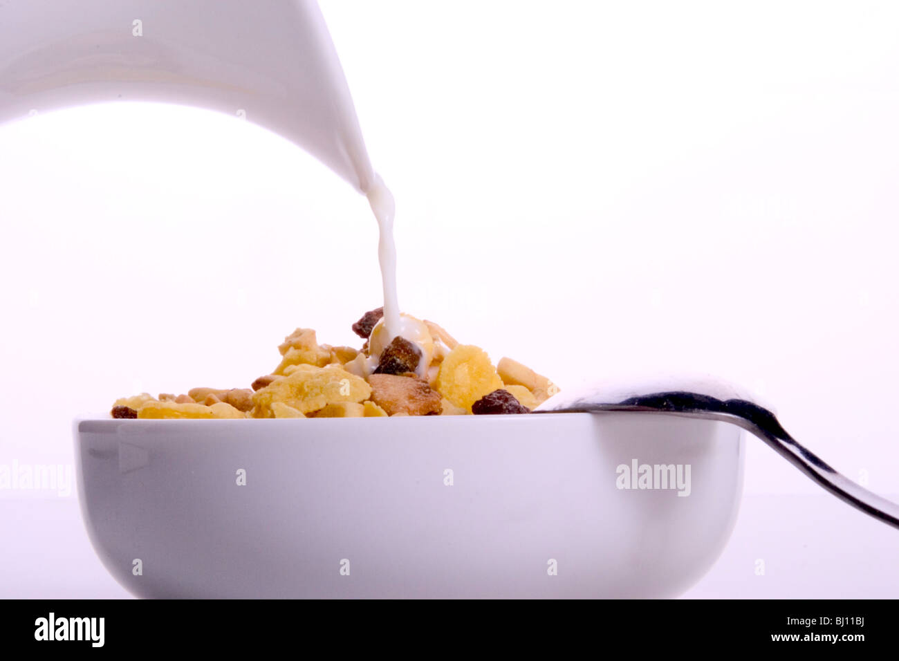 muesli with milk Stock Photo Alamy