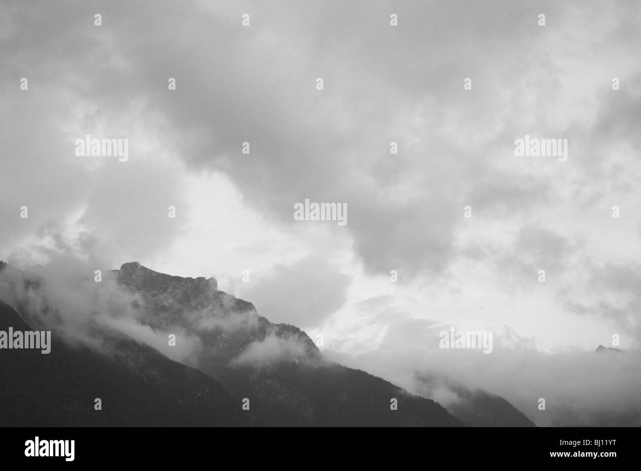 Landscape in the alps Black and White Stock Photos & Images - Alamy