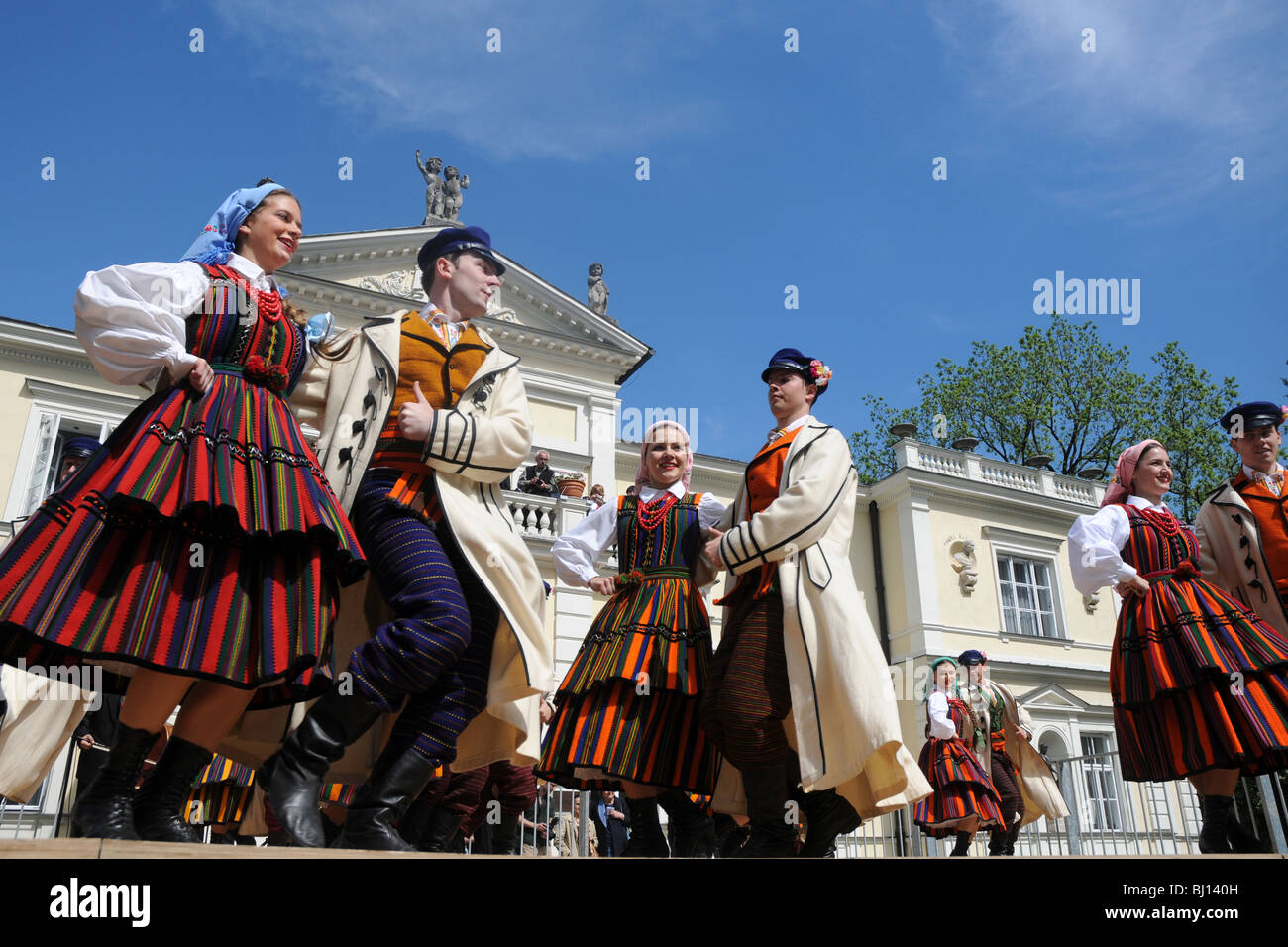 The Zofia Solarz 'Promni' Artistic Folk Dance Ensemble from Warsaw Agricultural University during their show Stock Photo